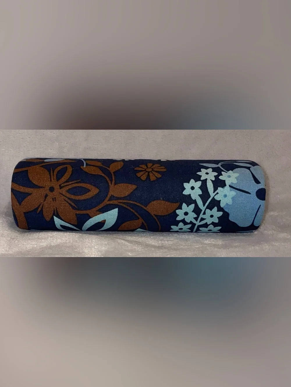 Vera Bradley Java Floral Hard Eyeglass Case Magnetic Closure Blue Brown Sunglass
